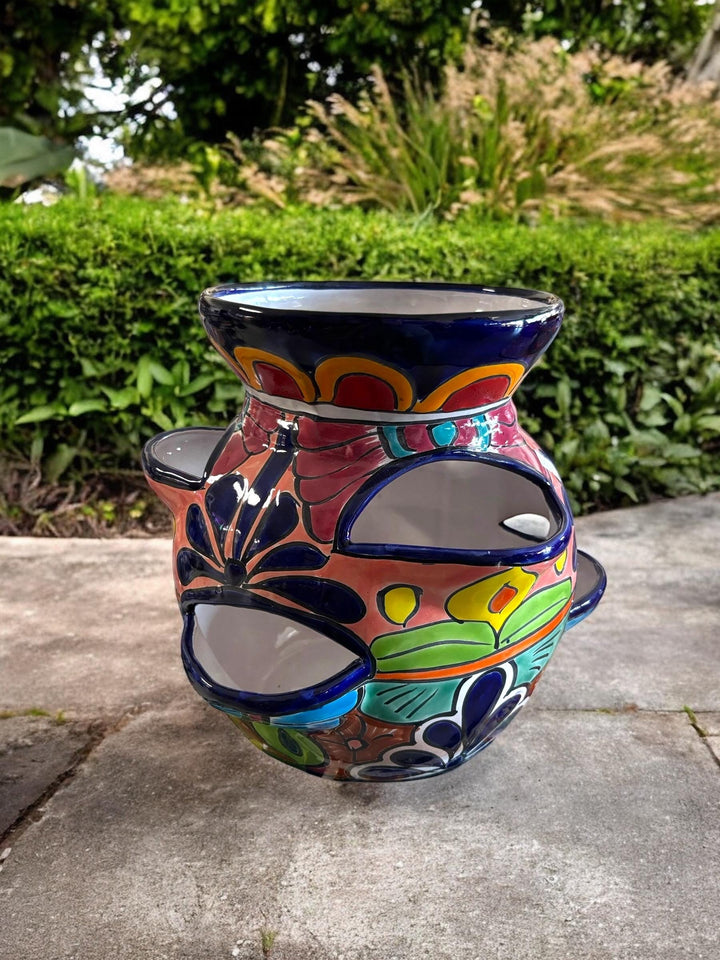 Handpainted Talavera Medium Strawberry Planter Pot, Assorted Colors (Varying Design) – Free Shipping (Contiguous U.S. Only)