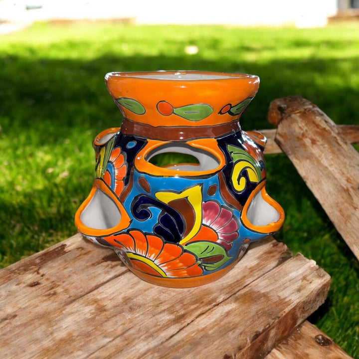 Handpainted Talavera Medium Strawberry Planter Pot, Assorted Colors (Varying Design) – Free Shipping (Contiguous U.S. Only)