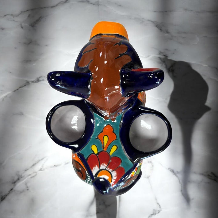 Hand Painted Mexican Talavera Donkey Planter Pot – Assorted Colors (Varying Design)