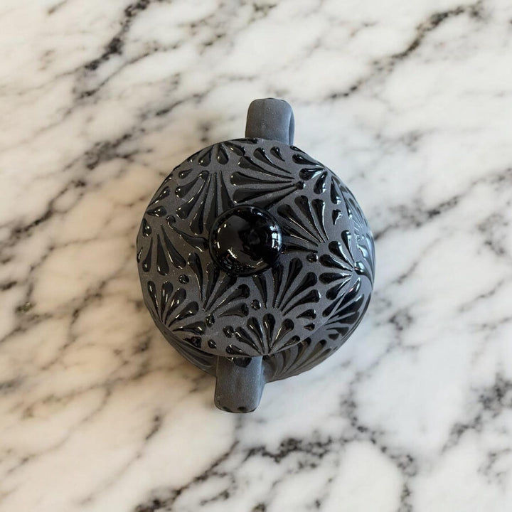 Hand Painted Black Clay Candy Sweets Mexican Jar with Lid “Bombonera” – Cielito Lindo Inspired