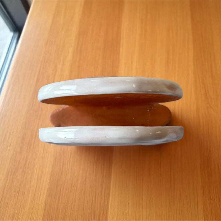 Hand Painted Mexican Rustic Round Brown & White Napkin Holder (Cielito Lindo Inspired) – Varying Design