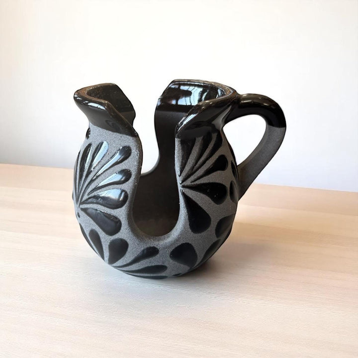 Hand Painted Black Clay and Black Mexican Rustic Napkin Holder (Cielito Lindo Inspired)