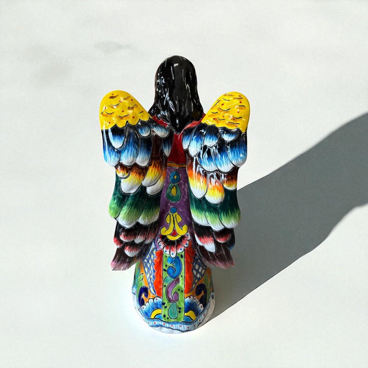 Beautiful Hand Painted Mexican Talavera Praying Guardian Angel Sculpture (Varying Design)