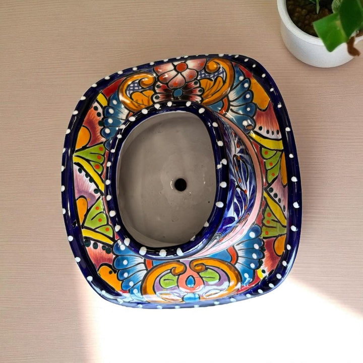 Handpainted Talavera Small Cowboy Hat Planter Pot – Assorted Designs