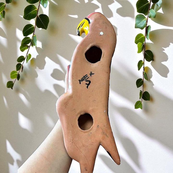 Hand Painted Talavera Love Birds Parrots Garden Wall Decor – Set of 2