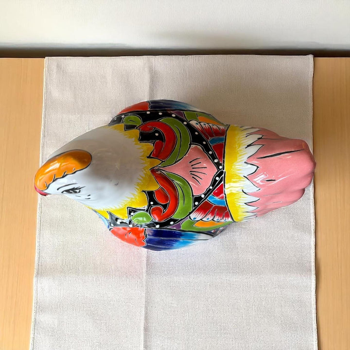Cute Hand Painted Talavera Chicken Hen Sculpture (Varying Design)