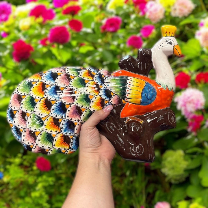 Beautiful Hand Painted Talavera Peacock Wall Decor (Varying Design)