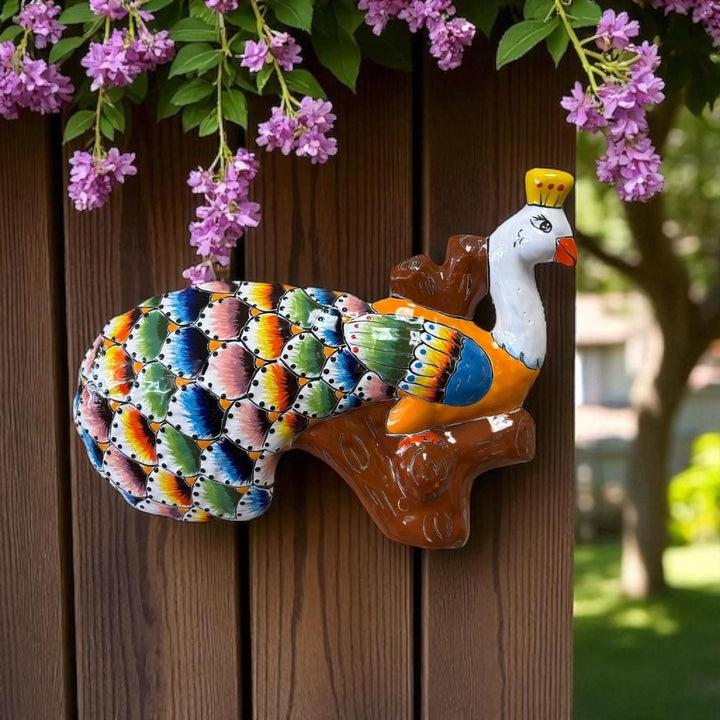 Beautiful Hand Painted Talavera Peacock Wall Decor (Varying Design)