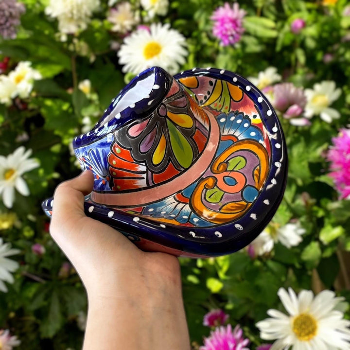 Handpainted Talavera Small Cowboy Hat Planter Pot – Assorted Designs
