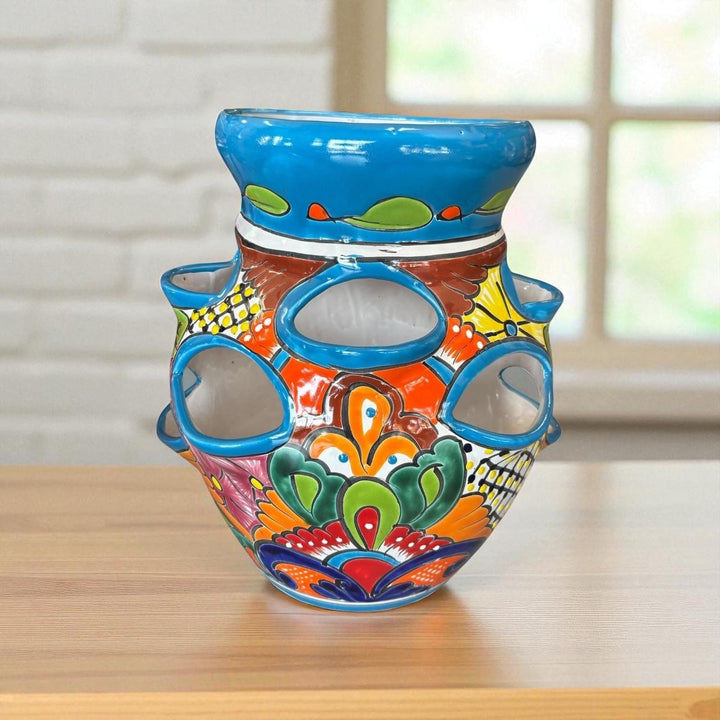 Handpainted Talavera Large Strawberry Planter Pot, Assorted Colors (Varying Design) – Free Shipping (Contiguous U.S. Only)