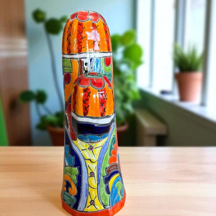 Hand Painted Mexican Talavera Flowering Desert Cactus (Varying Design) – Free Shipping (Contiguous U.S. Only)