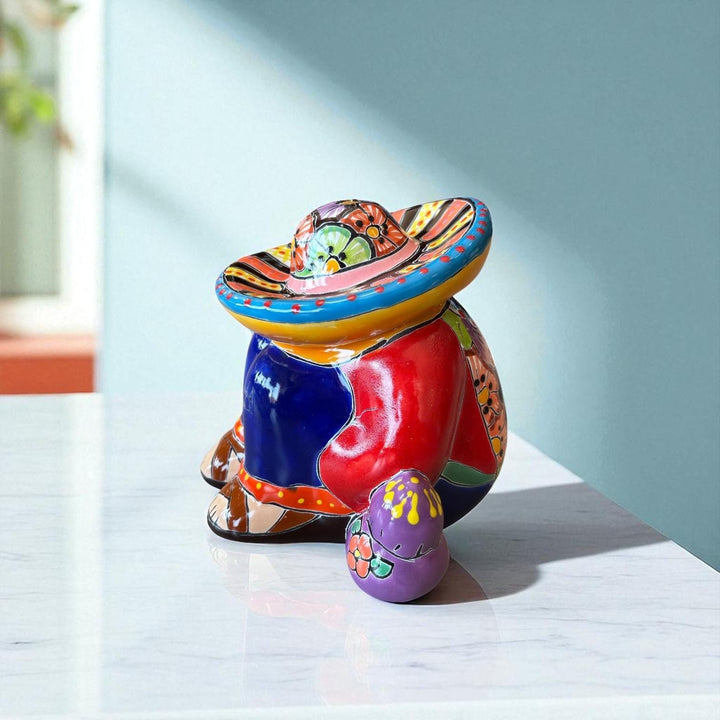 Cute Hand Painted Talavera Mini Pancho “Panchito” Mexican Sleeping Man Figure (Varying Design)