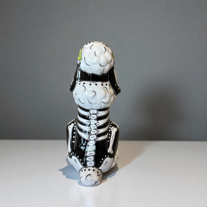 Day of the Dead Hand Painted Skeleton Poodle Dog Figure (Varying Design)