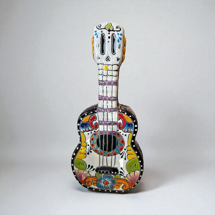 Colorful Mexican Talavera Guitar Sculpture Wall Decor (Varying Design)