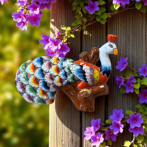 Beautiful Hand Painted Talavera Peacock Wall Decor (Varying Design)