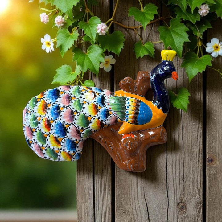 Beautiful Hand Painted Talavera Peacock Wall Decor (Varying Design)