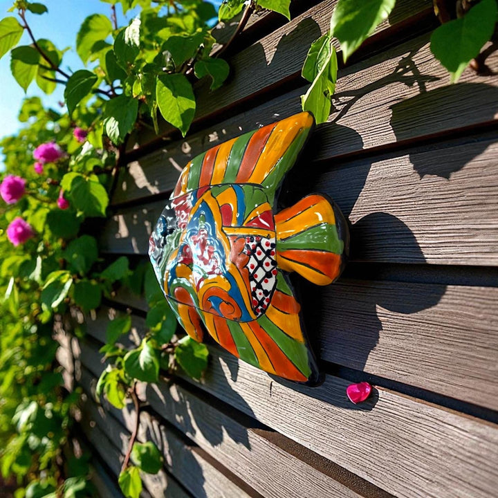 Vibrant Hand Painted Mexican Talavera Fish Wall Decor (Varying Design)