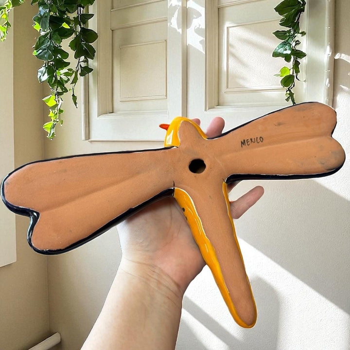 Hand Painted Talavera Dragonfly Garden Wall Decor – Assorted Designs