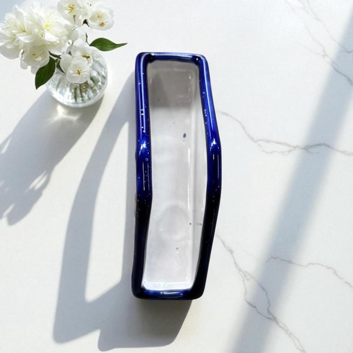 Hand Painted Talavera Dark Blue Floral Napkin Holder – Assorted Designs