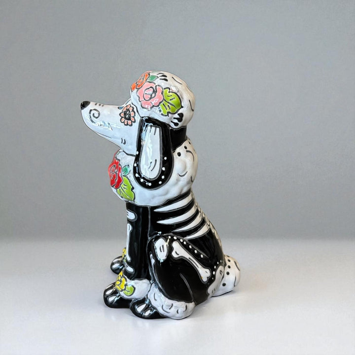 Day of the Dead Hand Painted Skeleton Poodle Dog Figure (Varying Design)