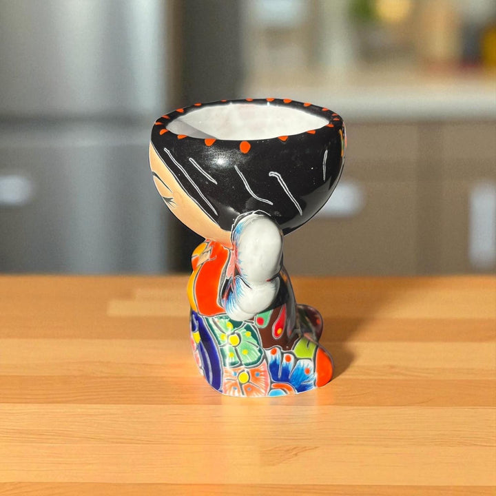 Cute Hand Painted Talavera Kneeling Praying Angel Mini Planter Pot (Varying Design)