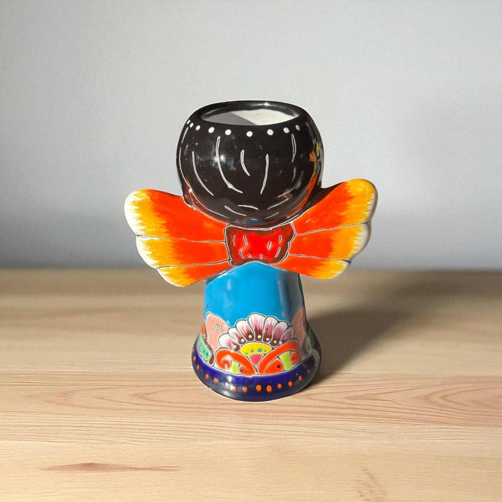 Cute Hand Painted Mexican Talavera Rosemary Praying Angel Mini Planter Pot – More Assorted Designs