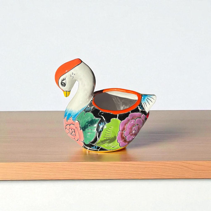 Hand Painted Talavera Small Swan Planter Pot – Assorted Designs