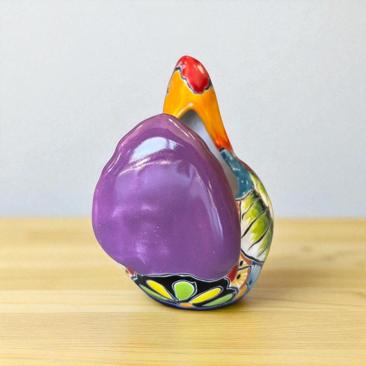 Beautiful Small Hand Painted Mexican Talavera Chicken Rooster Planter Pot (Varying Design)