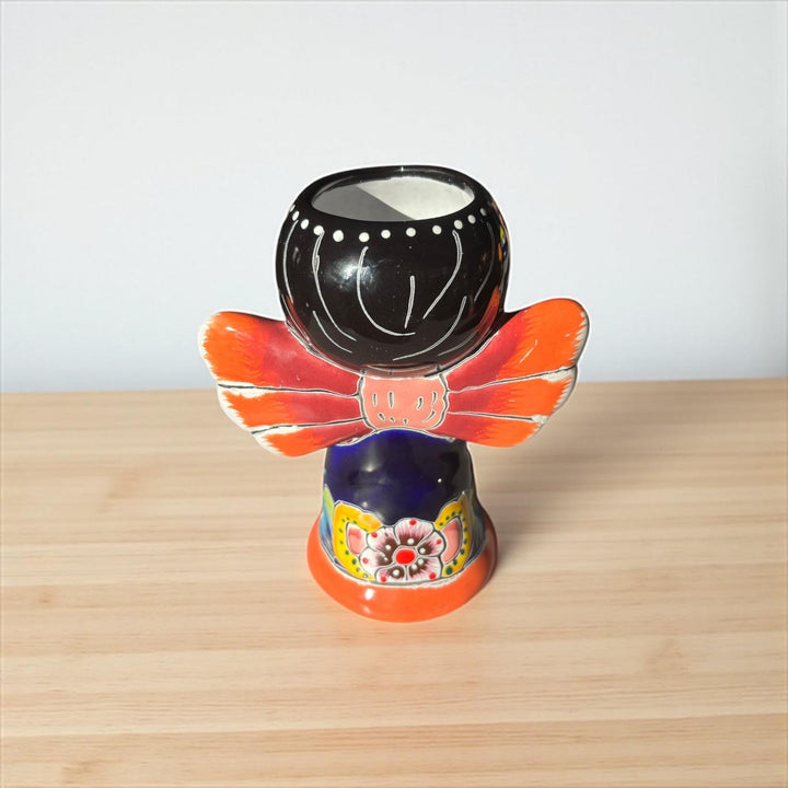 Cute Hand Painted Mexican Talavera Rosemary Praying Angel Mini Planter Pot – Assorted Designs