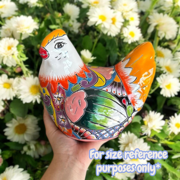Cute Hand Painted Talavera Chicken Hen Sculpture – Assorted Designs
