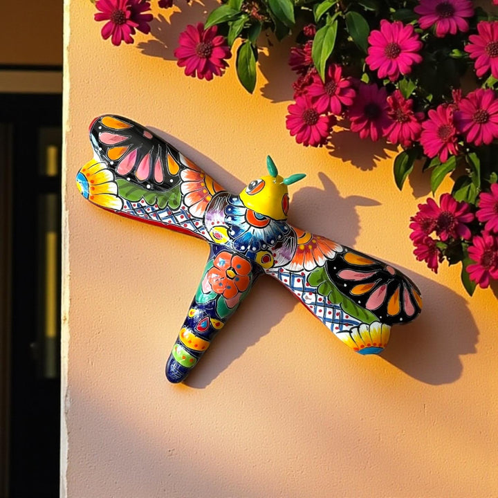 Hand Painted Talavera Dragonfly Garden Wall Decor – Assorted Designs