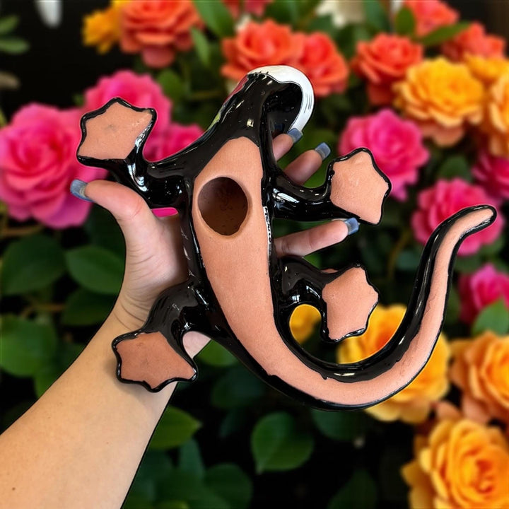 Hand Painted Talavera Medium Floral Skeleton Salamander Garden Wall Decor (Varying Design)