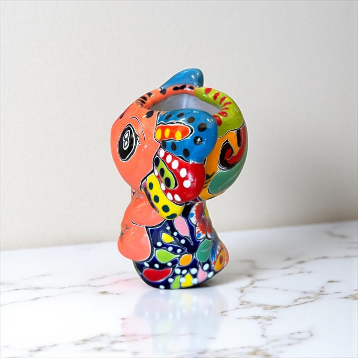Hand Painted Kawaii Mexican Talavera Axolotl Planter Pot – Assorted Colors (Varying Design)