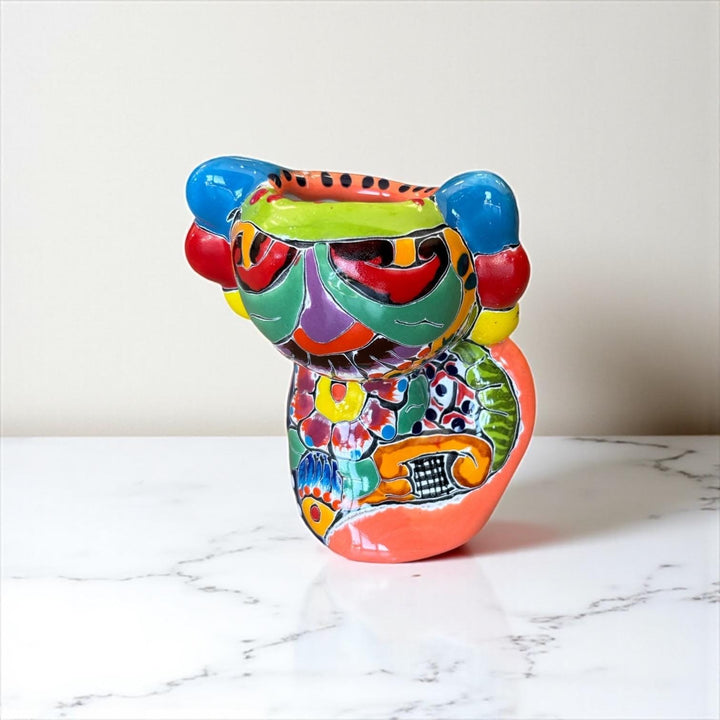 Hand Painted Kawaii Mexican Talavera Axolotl Planter Pot – Assorted Colors (Varying Design)