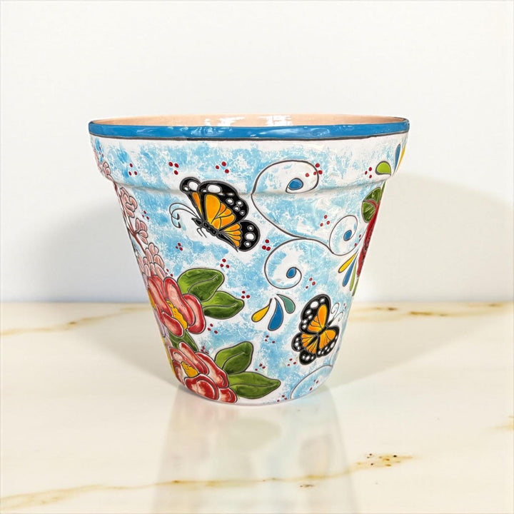 Hand Painted Frida Kahlo Inspired Mexican Talavera Planter Pot — Assorted Designs – Free Shipping (Contiguous U.S. Only)