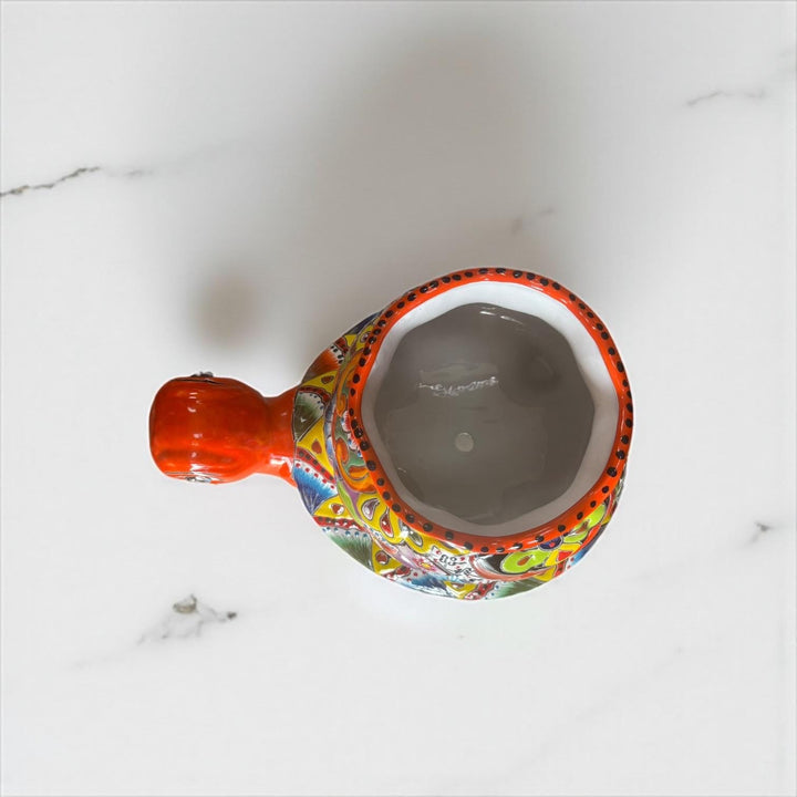 Hand Painted Mexican Talavera Orange Turtle Planter Pot – Free Shipping (Contiguous U.S. Only)
