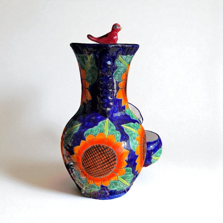 Beautiful Hand-Painted Talavera Sunflower Tabletop Water Fountain – Free Shipping (Contiguous U.S. Only)