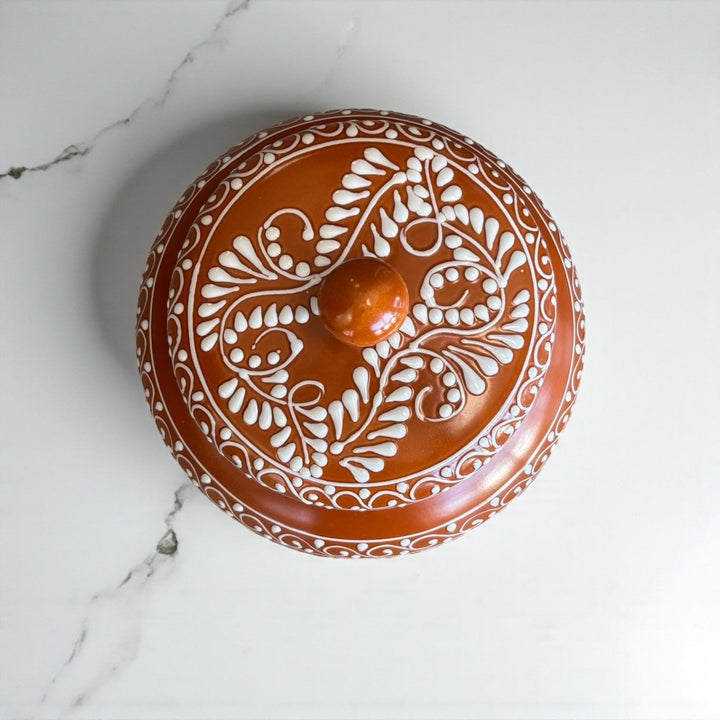 Beautiful Hand Painted Rustic Brown & White Floral Vines Water Dispenser “Portagarrafon” – Free Shipping (Contiguous U.S. Only)