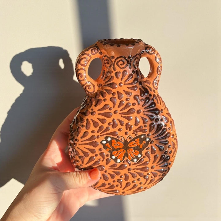 Hand Painted Mexican Talavera Greece-Inspired Wall Vase – Assorted Designs