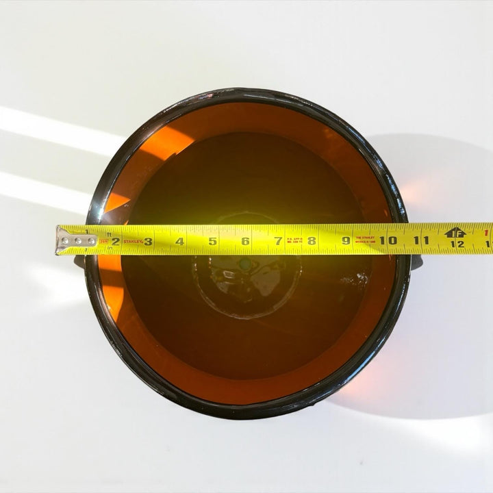 Hand Painted Mexican Black Clay and Black Planter Pot with Faux Handles (Cielito Lindo Inspired)