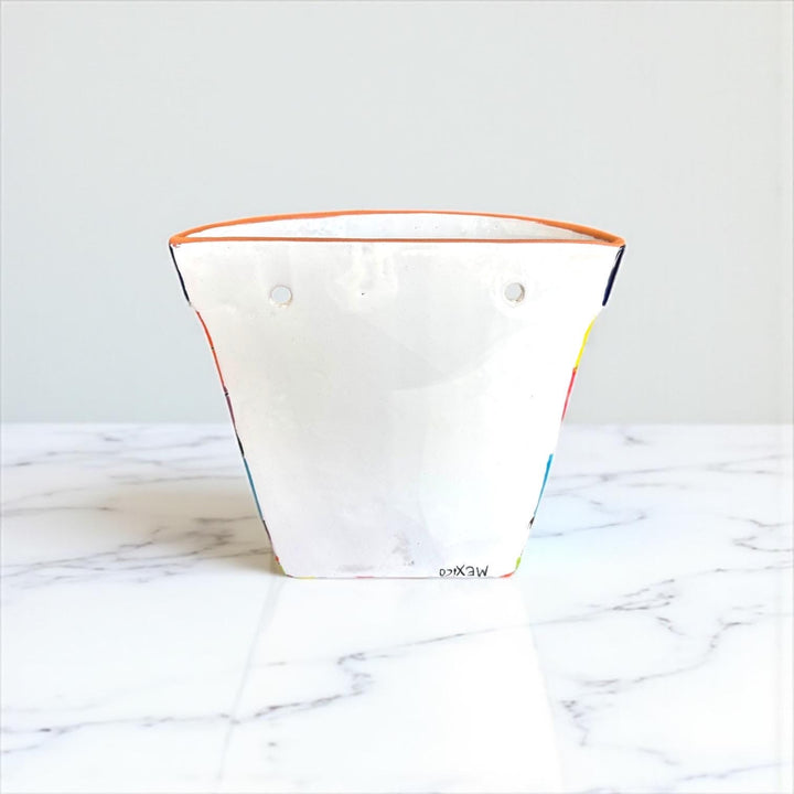 Hand Painted Mexican Talavera Vibrant Wall Half Standard Planter Pot – Assorted Designs