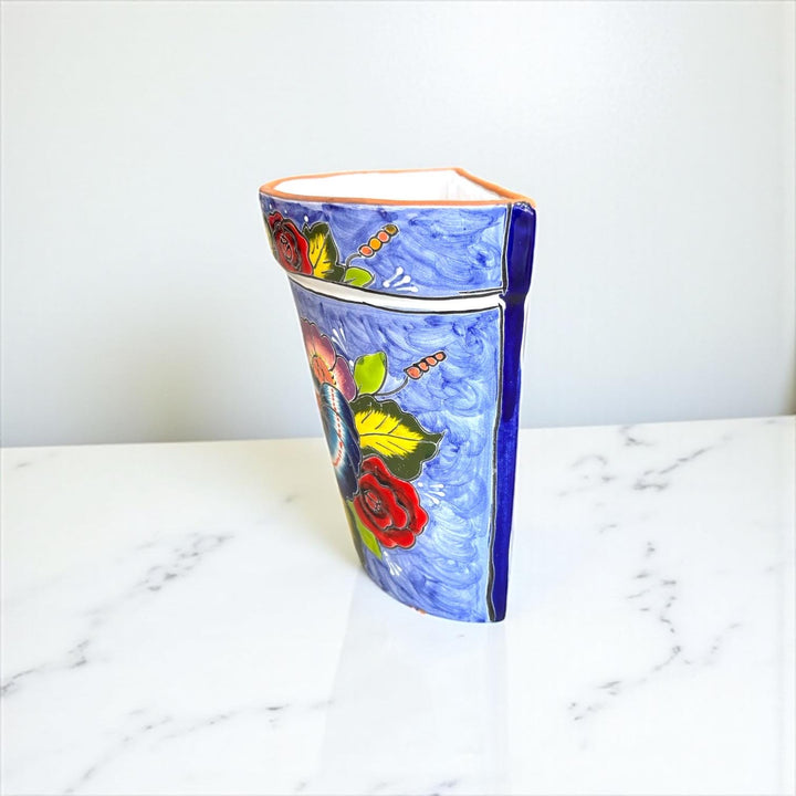 Hand Painted Mexican Talavera Vibrant Wall Half Standard Planter Pot – Assorted Designs