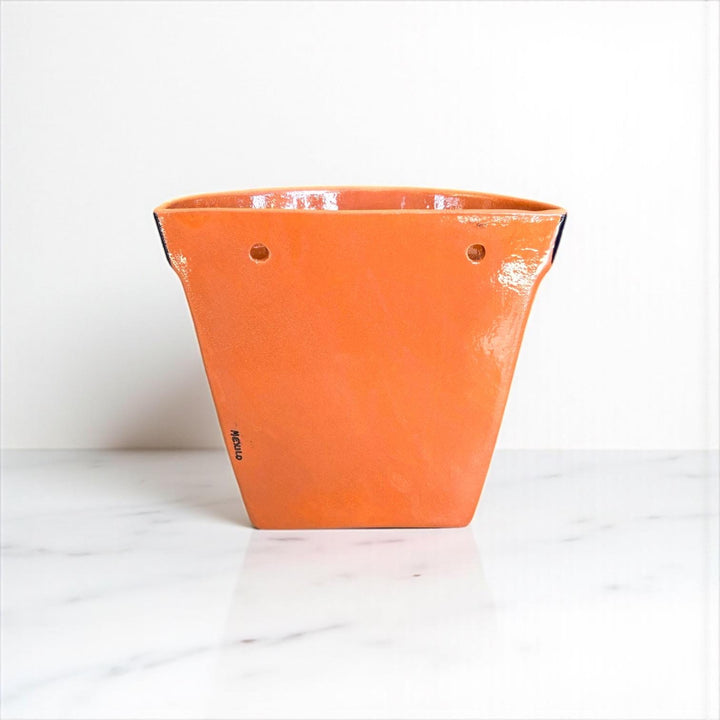 Hand Painted Mexican Talavera Terracotta Wall Half Standard Planter Pot – Assorted Designs