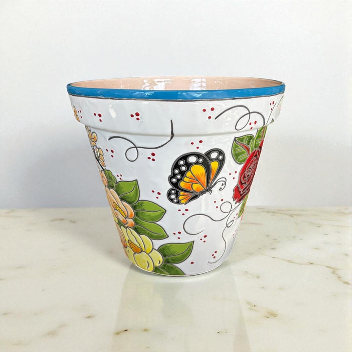 Hand Painted Frida Kahlo Inspired Mexican Talavera Planter Pot — Assorted Designs – Free Shipping (Contiguous U.S. Only)