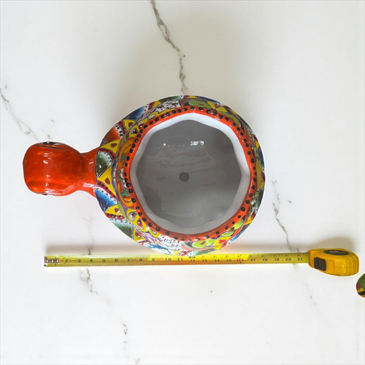 Hand Painted Mexican Talavera Orange Turtle Planter Pot – Free Shipping (Contiguous U.S. Only)