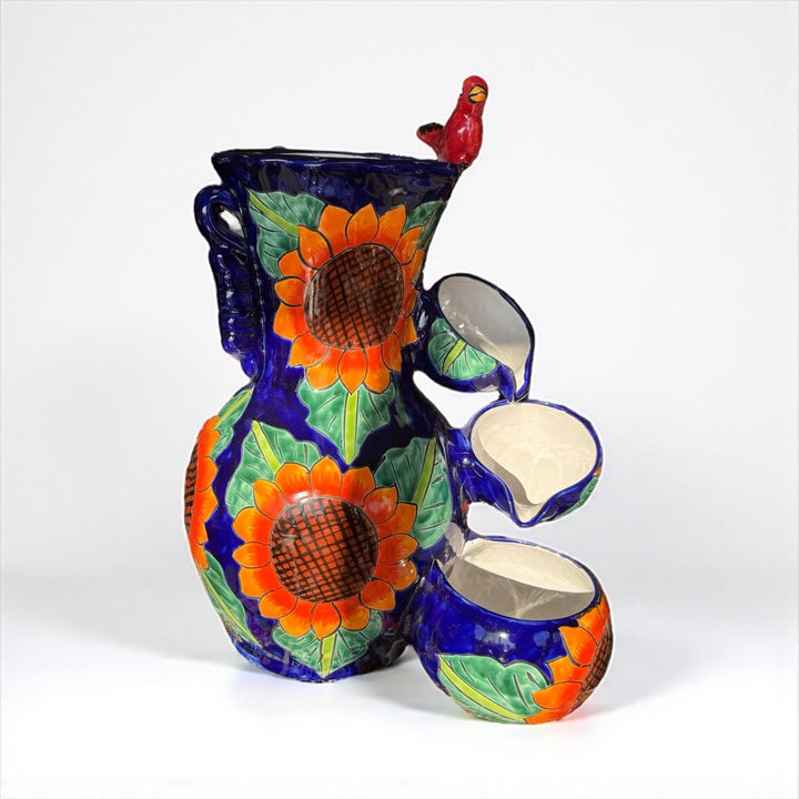 Beautiful Hand-Painted Talavera Sunflower Tabletop Water Fountain – Free Shipping (Contiguous U.S. Only)