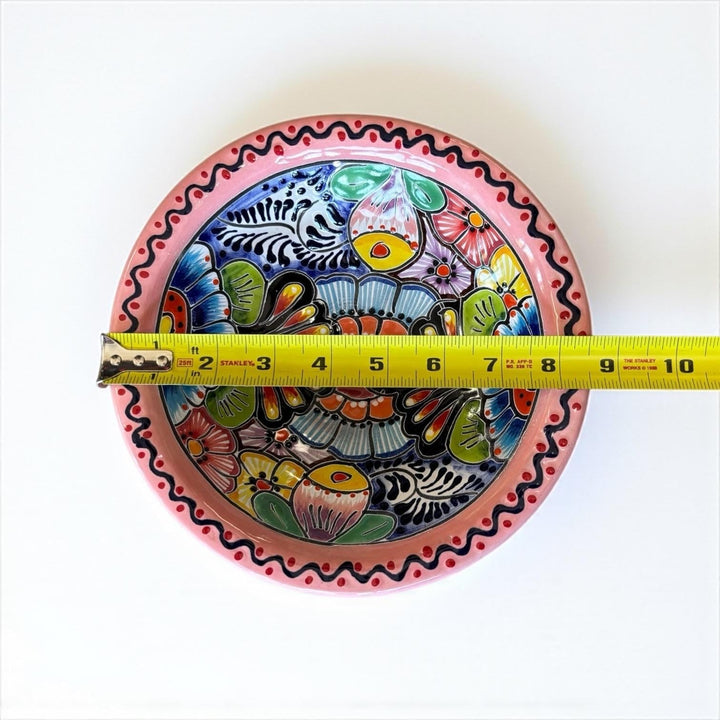 Hand Painted Mexican Talavera Colorful Pink Salsa Bowl “Salsera”
