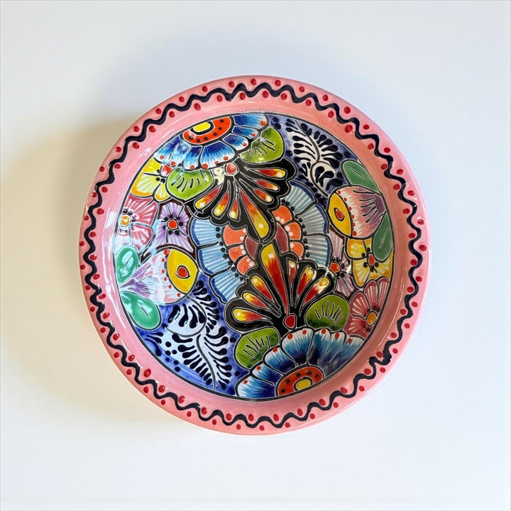 Hand Painted Mexican Talavera Colorful Pink Salsa Bowl “Salsera”