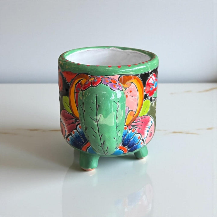 Cute Hand Painted Talavera Cactus Planter Pot – Assorted Colors