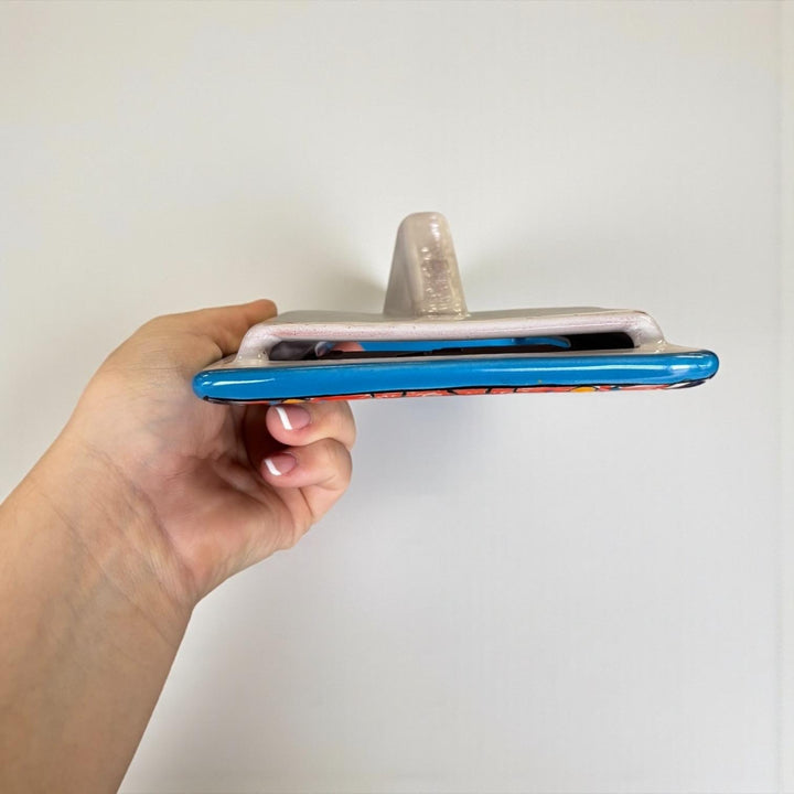 Hand Painted Mexican Talavera Vertical Picture Frame — Assorted Colors (Varying Design)